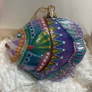 Polonaise Komozja Fiesta Fish Blown Glass Ornaments- AP1636A4- Excellent- w box